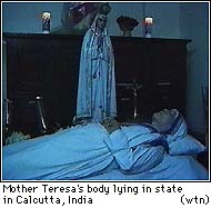 Mother Teresa on her deathbed